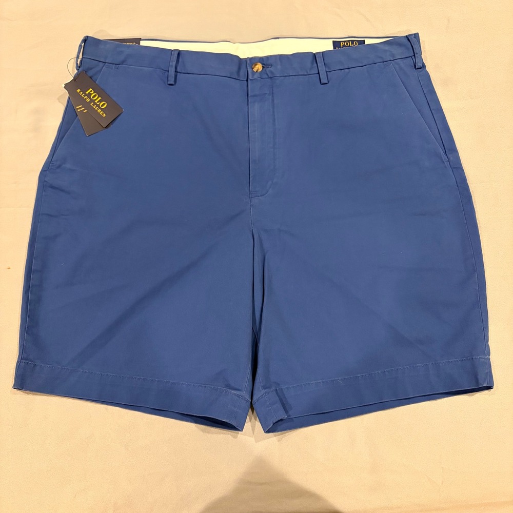 Polo Ralph Lauren Mens Blue Stretch Classic Fit 9 Inch Chino Shorts Size 40 NWT